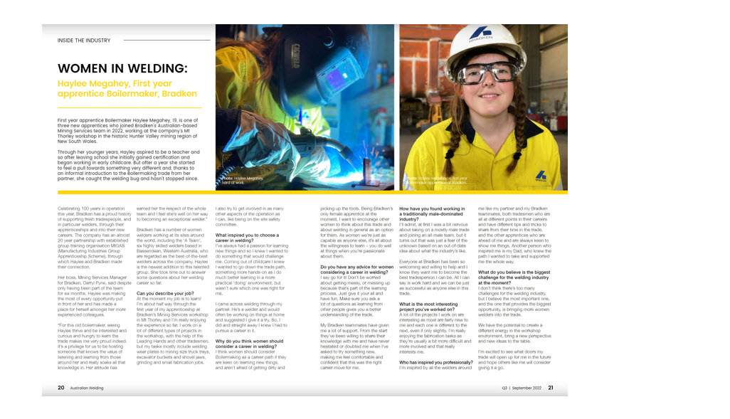 two page magazine spread with text and images